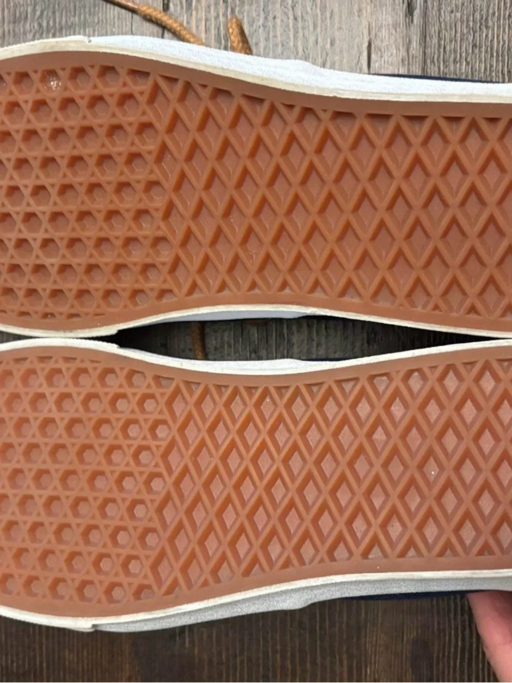 Vans Men’s Navy Canvas Low-Top Sneakers with Tan Accents